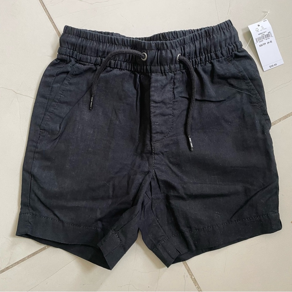 GAP Kids Black Linen Blend Shorts- XS